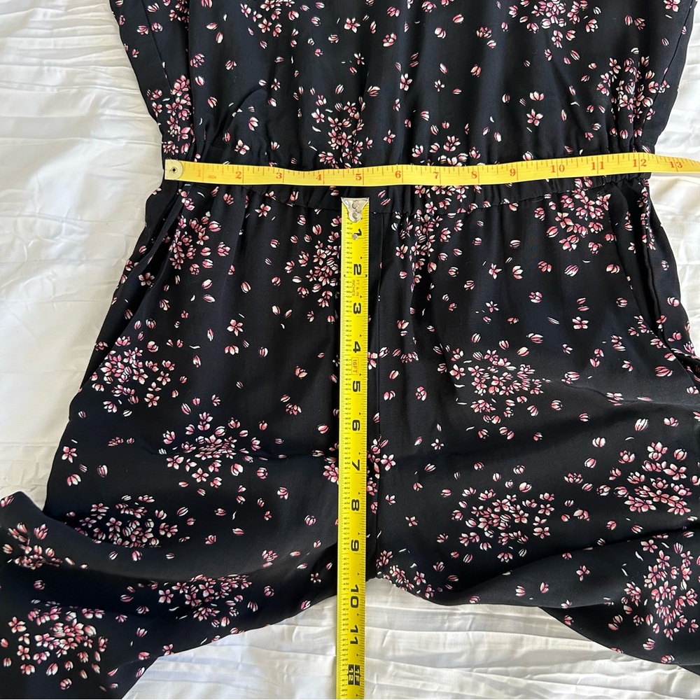 LOFT PETITES NWT! Women’s Sleeveless Jumpsuit Cherry Blossom Floral BlkPink XXSP - Picture 11 of 13